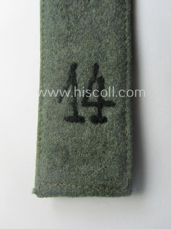 Single - and actually not that often seen! - early-period, WH (Heeres) EM-type (ie. 'M36'-pattern- and 'pointed styled') 'cyphered' shoulderstrap as was intended for usage by a: 'Soldat des Pionier-Rgts. 14'