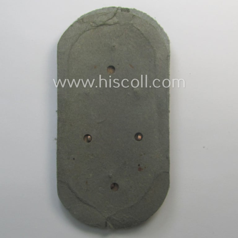 WH (Heeres ie. Waffen-SS) 'Demjansk'-campaign-shield (of the 'missing log'-pattern) as executed in typical magnetic metal (ie. so-called: 'Eisenblech') and that comes in an overall very nice- ie. fully untouched, condition