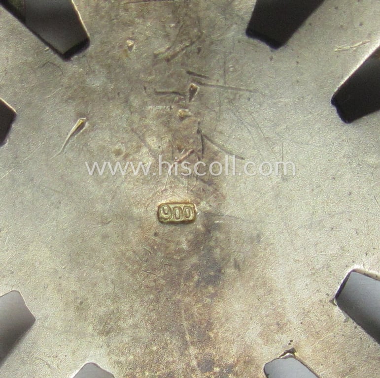 Stunning - just moderately worn but nevertheless rarely encountered! - 'Spanienkreuz mit Schwerten in Silber' being a clearly maker- (ie. '900'-) marked example that was produced by a to date unidentified maker (ie. 'Hersteller') (presumably 'Godet')