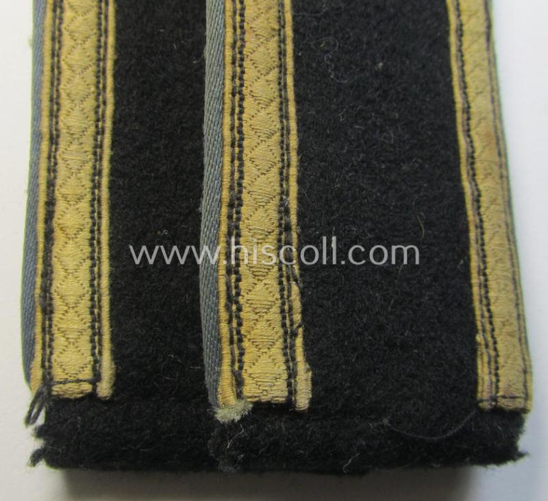 Attractive - and fully matching! - pair of Waffen-SS NCO-type- (ie. 'tropical-styled') shoulderstraps as was intended for usage by an: 'Unterscharführer' who served within the: 'Waffen-SS Nachschub-Truppen' (or: Waffen-SS transport-troops)