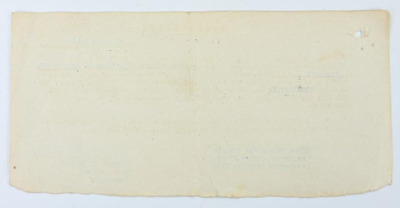 US WW2 Captured Military Items Certificate