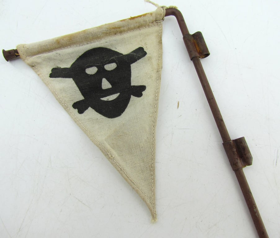 Extremely Rare White Variant Wehrmacht Mine Warning Flag