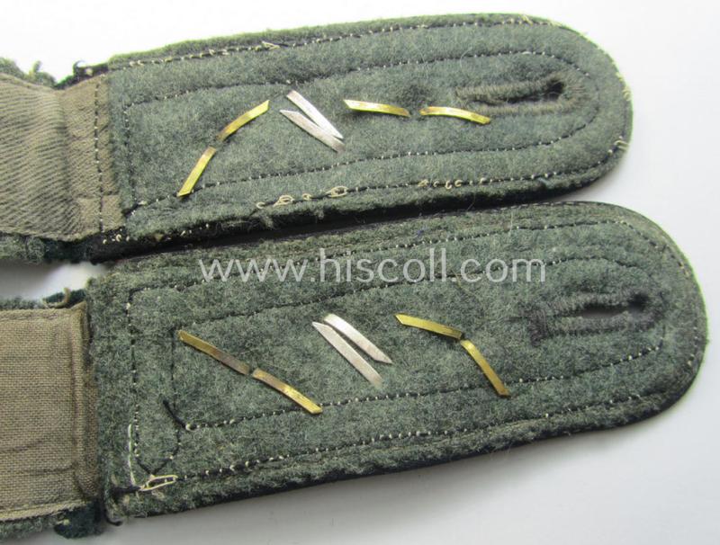 Pair of WH (Heeres) early-war-period- (ie. 'M36'- ie. 'M40'-pattern and/or rounded-styled) 'cyphered' NCO-type shoulderstraps: 'Festungspionier-Oberfeldwebel'