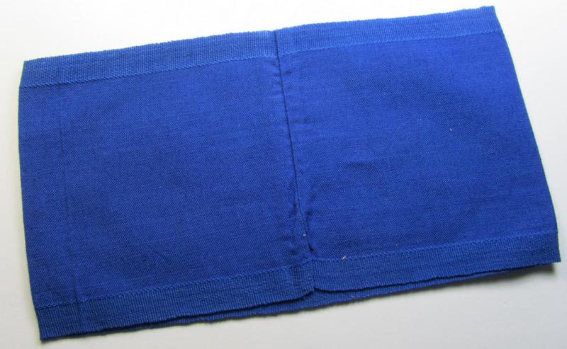 Attractive - and scarcely found! - EM- (ie. NCO-) pattern 'Reichsluftschutzbund' (ie. 'RLB'-) service-armband as executed in the neat 'BeVo'-weave-pattern as was intended for usage by a member serving within the: 'RLB erweiterten Selbstschutz...