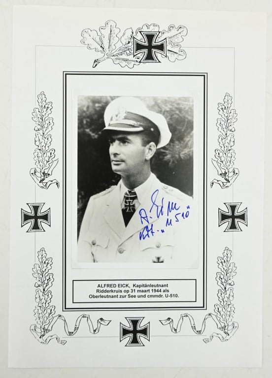 Signature of Kriegsmarine KC-Recipient 'Alfred Eick'