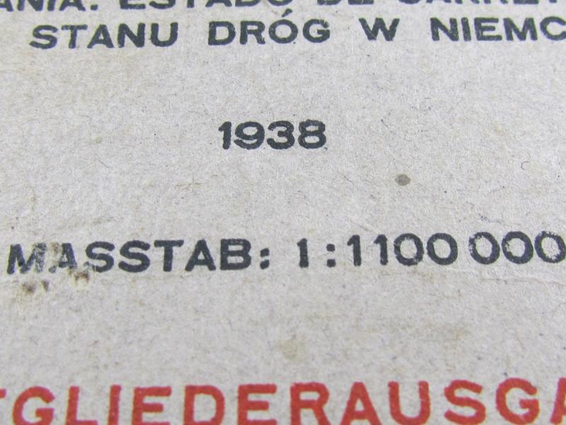 Original Third Reich Color ADAC STRASSENZUSTANDSKARTE VON DEUTSCHLAND 1938