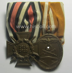 'Orden- o. Doppelspange' depicting a: 'Kriegsteilnehmerkreuz mit Schwn.'...
