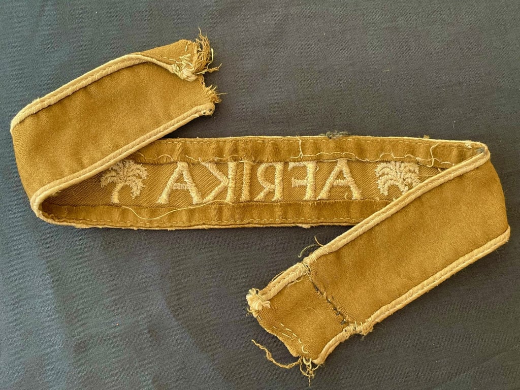 GERMAN WWII AFRIKA CUFF TITLE, HONEST COMBAT EXAMPLE.
