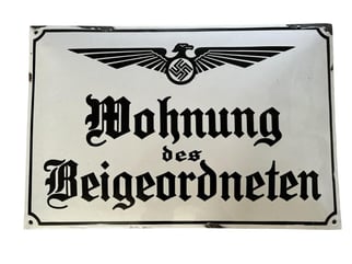 Wohnung des Beigeordneten' Enamel Sign...Rare!