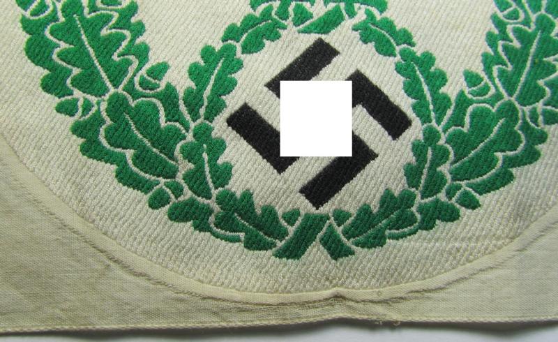 Attractive - and fairly scarcely encountered! - (larger-sized!) police (ie. 'Polizei') 'off-white'-coloured- and/or linnen-based sports'-shirt-eagle as executed in the neat 'BeVo'-weave pattern