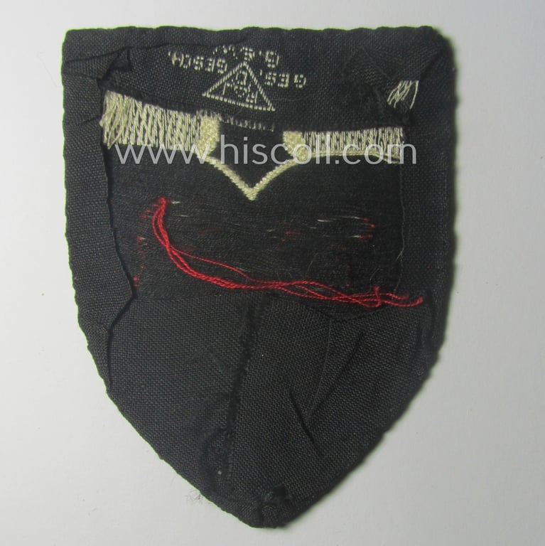 'BeVo'-woven enlisted-mens'- (ie. NCOs'-) pattern, so-called: RAD (ie. 'Reichsarbeitsdienst') sleeve-badge (or: 'Dienststellenabzeichen') bearing the specialist- ie. unit-designation: '353/7'