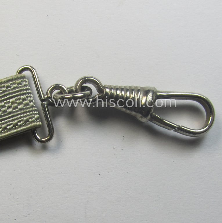 Smaller-sized (ie. miniature) so-called: 'watch-fob' (ie. key-holder) as executed in the form of a greyish-/white-coloured NCO-type side-arm knot (ie. 'Portepee' or: 'Troddel') as was used for the various WH-type bayonets