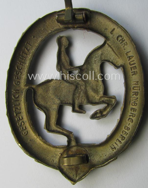 Attractive - and actually fairly scarcely encountered! - so-called: 'Deutsches Reiterabzeichen der 3. Klasse (ie. 'in Bronze') being a maker- (ie. 'L.Chr. Lauer'-) marked example that comes in a moderately worn condition