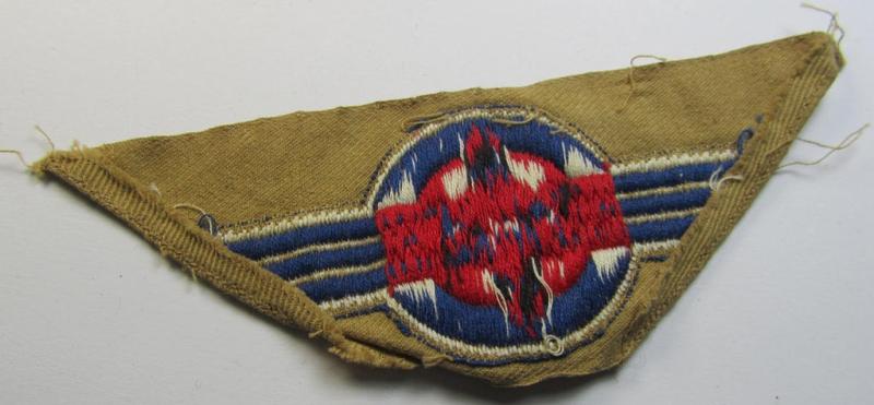 Attractive - and actually rarely seen! - HJ (ie. 'Hitlerjugend') pre-war- (ie. after 1938-) so-called: 'Ärmelabzeichen' (ie. arm-badge) that was intended for usage by a member who served within the so-called: 'Luftsportscharen'
