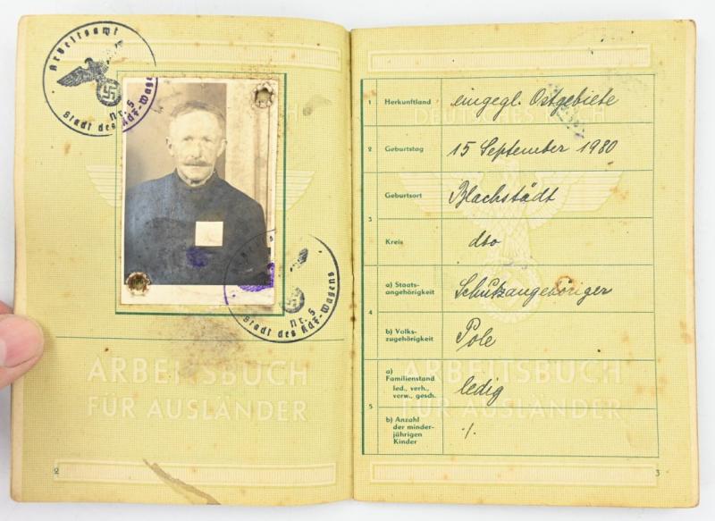 German Third Reich Workerspass for Foreigners
