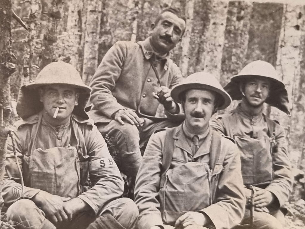Mark 1 Helmet with Original Issue Helmet 1917 Pattern Cover