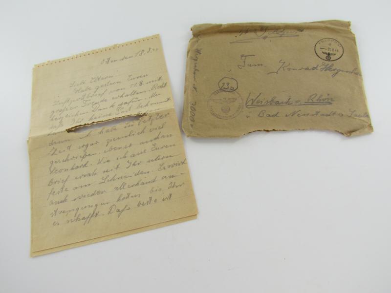 SS Field Post from Soldier to Family...dated 1944