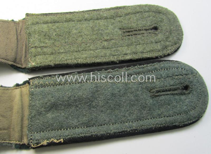 Attractive - albeit mis-matched - pair of WH (Heeres) early-war-period- (ie. 'M36'- ie. 'M40'-pattern, 'standard-issued'- and/or rounded-styled) NCO-type shoulderstraps as was intended for an: 'Unteroffizier eines Pionier-Bataillons'