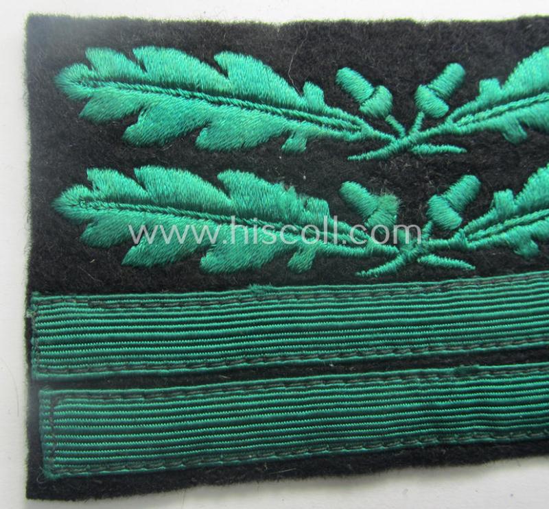 Single, officers'-pattern, WH (Heeres o. Waffen-SS) rank-insignia-bar (for usage on the various camouflaged-uniforms) as was used by an officer holding the rank of: 'Oberstleutnant' (ie.: 'SS-Obersturmbannführer')