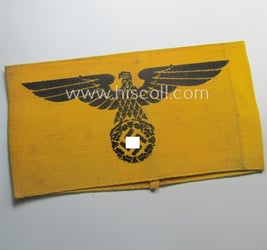 Linnen-based- and/or 'machine-woven', golden-yellow-coloured armband (ie. 'Armbinde') showing...