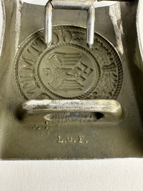 WW2 Aluminium Heer Belt Buckle L.u.F. mint