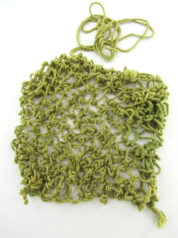 British WWII India made khaki helmet net