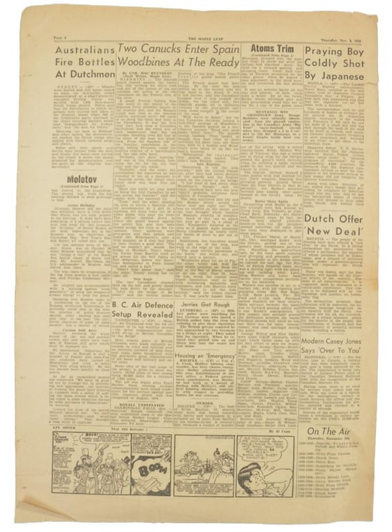 Canadian Maple Leaf Newspaper