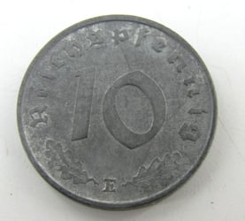 Original 1945 German 10 Reichspfennig Coin – Muldenhütten...