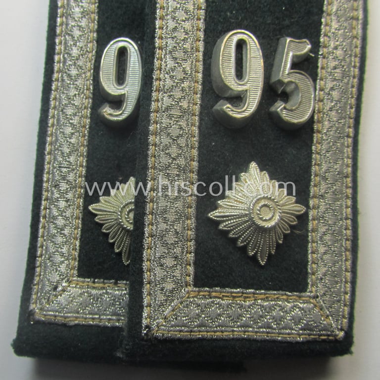 Pair of WH (Heeres), 'cyphered' so-called: 'M36'-pattern and/or pointed-styled (ie. generic-styled!) NCO-type shoulderstraps: 'Feldwebel des Infanterie-Rgts. 95'