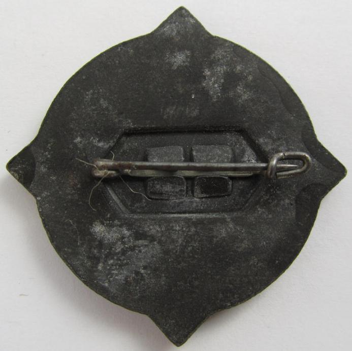 Commemorative - zinc- (ie. pot-metal-) based- and/or greyish-silver-coloured - N.S.D.A.P.-related 'tinnie', being a non-maker-marked example depicting a stylised swastika surrounded by the text: 'Kreistag 1938 - Osnabrück-Stadt'