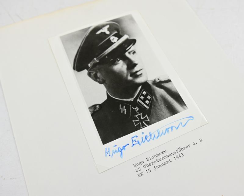 Postcard with Signature of Waffen-SS KC Recipient 'Hugo Eichhorn'