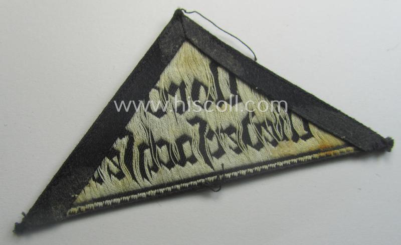 'HJ' ('Hitlerjugend') ie. 'BDM' ('Bund Deutscher Mädel') district-triangle (ie. 'Gebietsdreieck') entitled: 'Nord Niedersachsen' (being a clearly used example that is void of an 'RzM'-etiket)