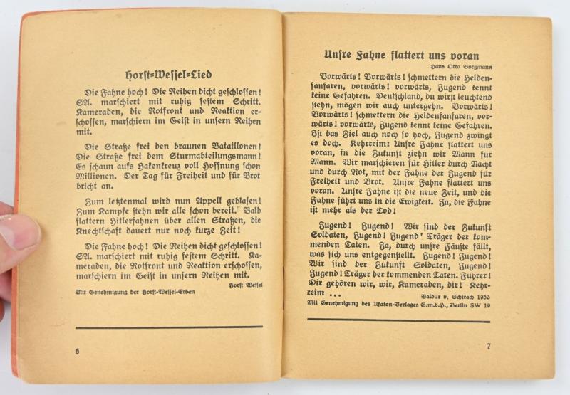 German HJ Songbook 'Uns geht die Sonne nicht unter'