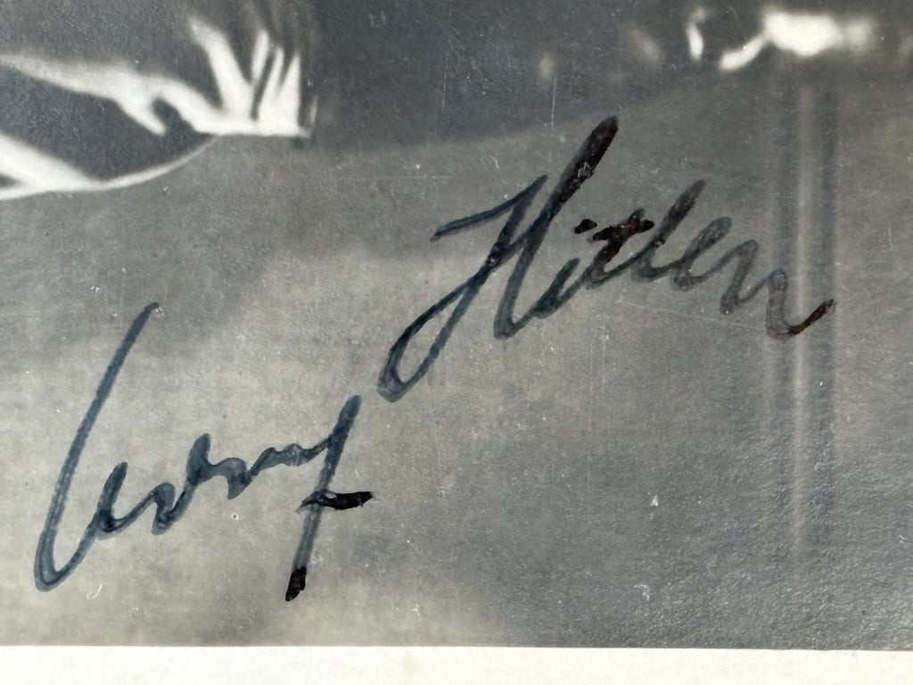 Extremely Rare Early 1920s Authentic Adolf Hitler Hand Signed Ink Signature on a Hoffmann Postcard.