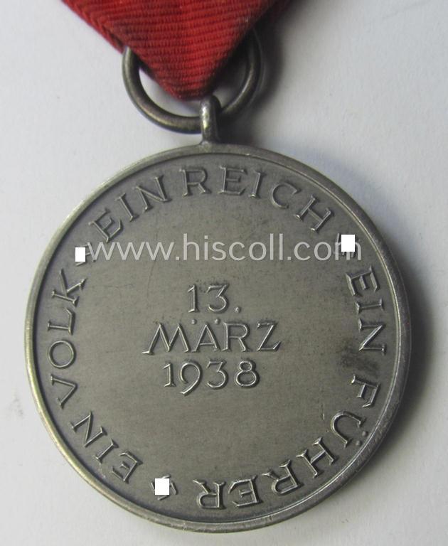 WH Austrian-occupation- (ie. 'Anschluss'-) medal: '13. März 1938' being a neat (albeit minimally tarnished) example that came as issued and/or recently found