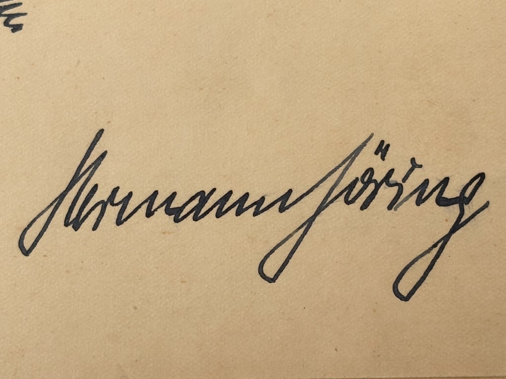 AUTHENTIC GERMAN WW2 HAND INK SIGNATURE OF NAZI LEADER REICHMARSCHALL HERMANN GORING.