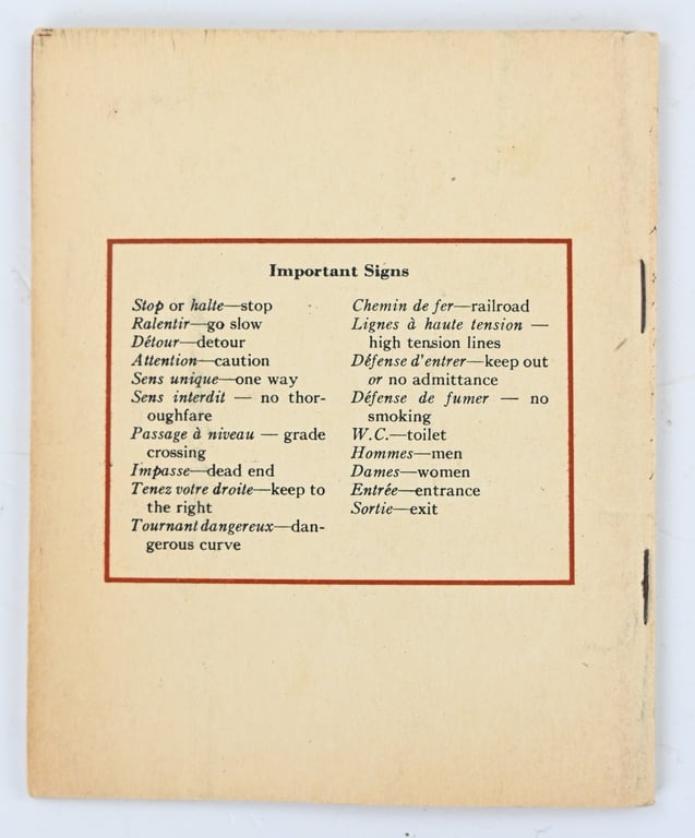 US WW2 Pocket Guide for France.