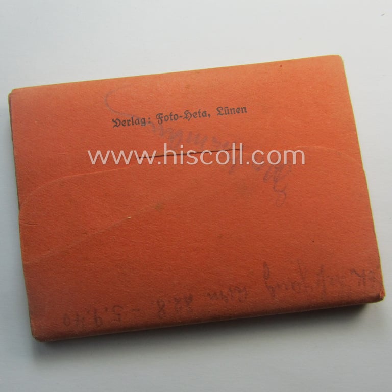 Interesting  HJ- (ie. 'Hitlerjugend'-) related 'souvenir'-photo map comprising of a small-sized, carton-based 'folder' containing 16 detailed pictures of the: 'Gebietsführerschule' “Langemarck” as was based in the town of Haldem