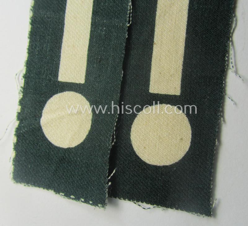 Fully matching - and scarcely found! - pair of 'printed'-pattern so-callled: Eastern volunteer- (ie. 'Ostvölker'-) related collar-tabs as was specifically intended for usage by a member serving within the 'Russian Liberation Army' (ie. POA)