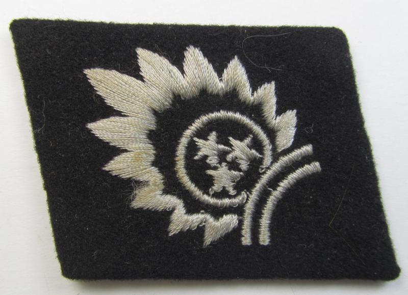 Attractive, Waffen-SS - so-called: 'RzM-styled' - enlisted-mens'- (ie. NCO-) type collar-tab as was intended for usage by soldiers ie. NCOs of the: '19. Waffen-Grenadier-Division der SS' ("Lettische Nr. 2")