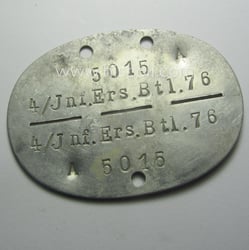 Aluminium-based, WH (Heeres) ie. 'Infanterie'-related ID-disc that shows...