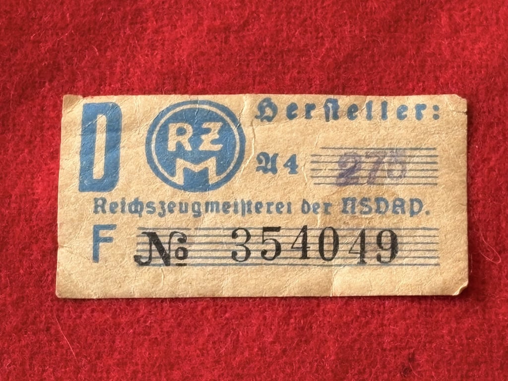 AUTHENTIC WWII GERMAN THIRD REICH ORTSGRUPPENLEITER ARMBAND WITH RZM LABEL.