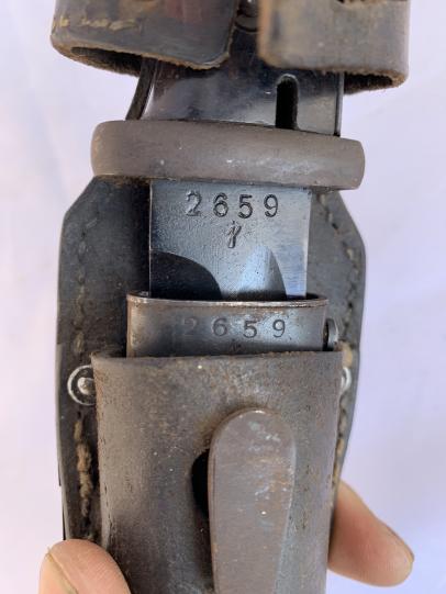 K98 Combat Bayonet with Leather Frog -matching numbers-