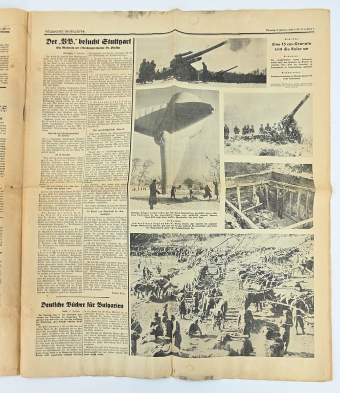 German Newspaper Volkischer Beobachter 6 February 1940