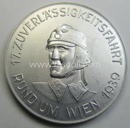 Superb, aluminium-based commemorative N.S.K.K.-related plaque (ie. 'Erinnerungs- o....