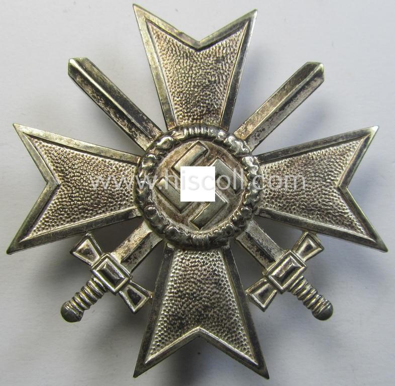 Attractive, 'Buntmetall'-based 'Kriegsverdienstkreuz 1. Klasse mit Schwertern' being a non-maker-marked specimen that came stored in its (scarcely seen!) period- and somewhat 'simplified'-etui as found