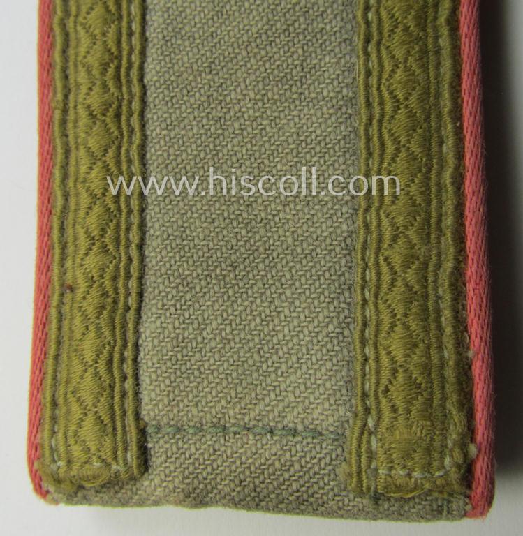 Single, WH (Heeres) 'tropical' NCO-type shoulderstrap: 'Unteroffizier der Panzer-Truppen'