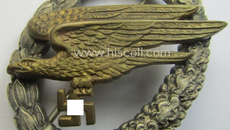 Superb - and just moderately worn! - WH (Luftwaffe) 'Fallschirmschützen-Abzeichen' by: 'Imme & Sohn'