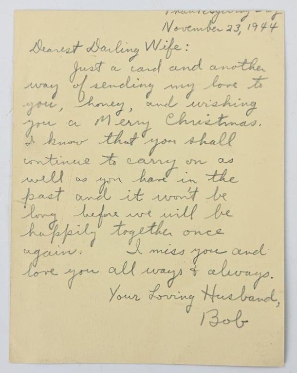 US WW2 Merry Christmas Card 'France'