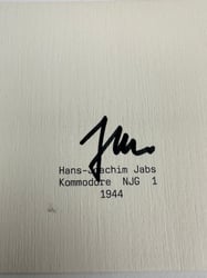 German post-war orginal signature "Hans Joachim Jabs"